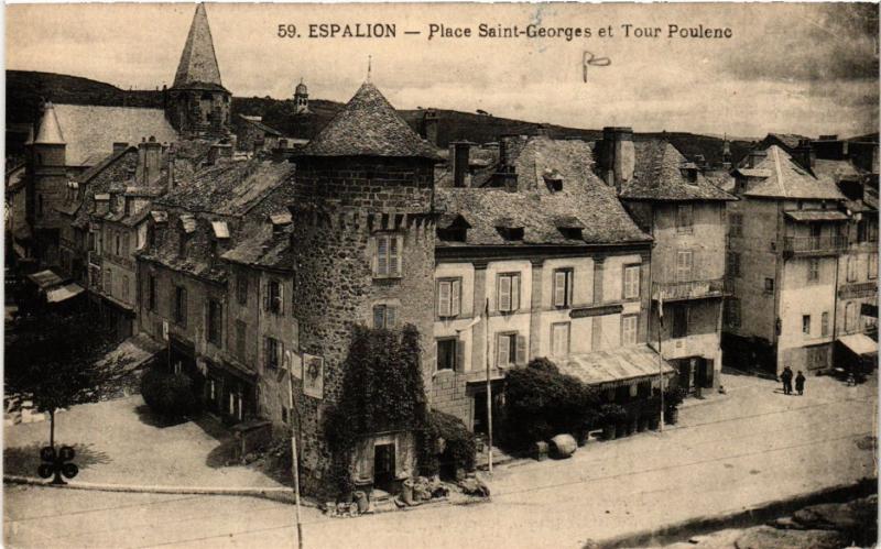 CPA ESPALION - Place Ste-Georges et Tour Poulenc (475194)