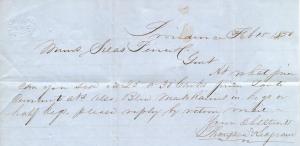 1850 Folded Letter from Seagram concerning Casks & Kegs