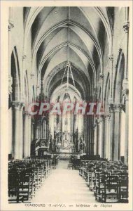 Postcard Old Combourg (I and V) Interior of the Church