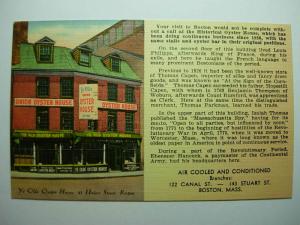 Linen Diner UNION OYSTER HOUSE RESTAURANT Boston MA Unused Postcard y9429@