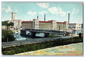 c1950 Elgin National Watch Works Truss Bridge Railway Elgin Illinois IL Postcard