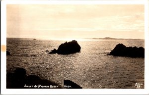 RPPC View of Sunset at Rosario Beach, WA Vintage Postcard N53