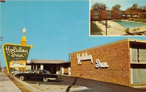 Rocky Mount North Carolina 1950-60s Postcard Holiday Inn Motel Swimming Pool