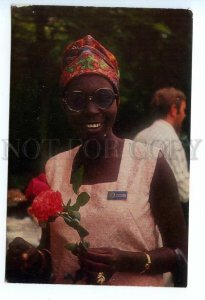 498899 USSR 1975 Moscow Film Festival Senegalese actress Teresa Diop postcard