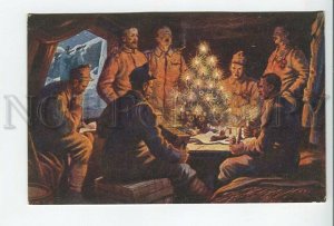 461278 WWI Christmas celebration soldiers Christmas tree accordionist Society