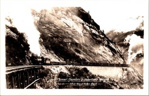 RPPC Railroad Train Tunnel Mountain and Sawtooth Range White Pass Yukon Route