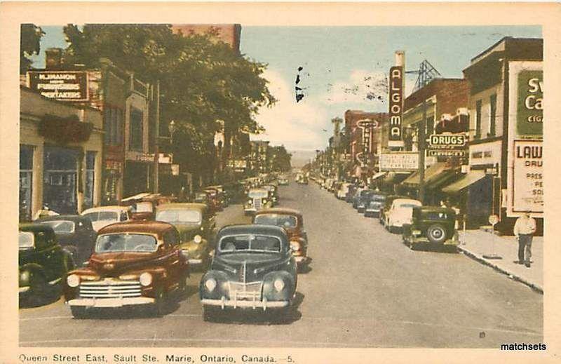 1949 Automobiles Queen Street East ONTARIO, CANADA 9072 postcard