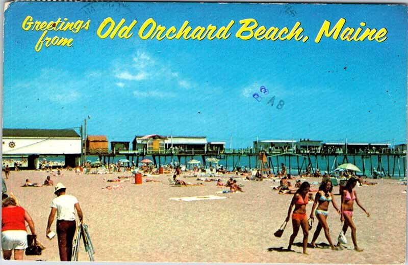 Postcard BEACH SCENE Orchard Beach Maine ME AO4081