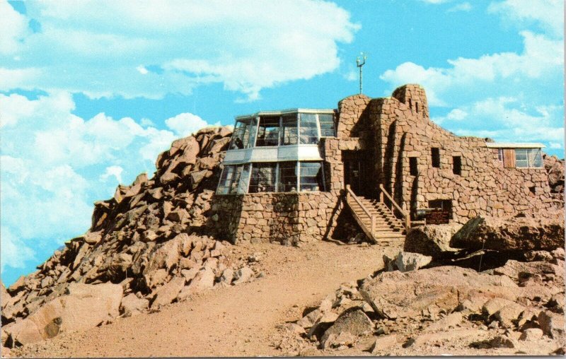 postcard CO - Mt. Evans Summit Lab for Cosmic Ray Study Crest House
