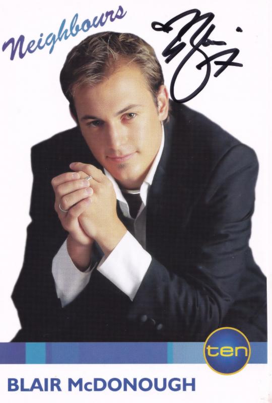 Blair McDonough Neighbours Hand Signed Cast Card Photo