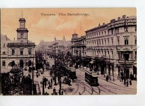 3150541 POLAND Warsaw Marszalkowska str TRAM Vintage postcard