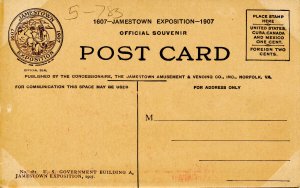 VA - Jamestown. Jamestown Exposition, 1907. U. S. Government Building