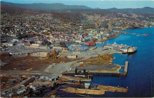 Vintage Postcard; Air View Nanaimo BC Canada Lumbermill, Marina & Ferry Terminal