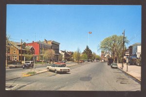 MANHEIM PENNSYLVANIA PA. DOWNTOWN MARKET STREET SCENE OLD CARS POSTCARD