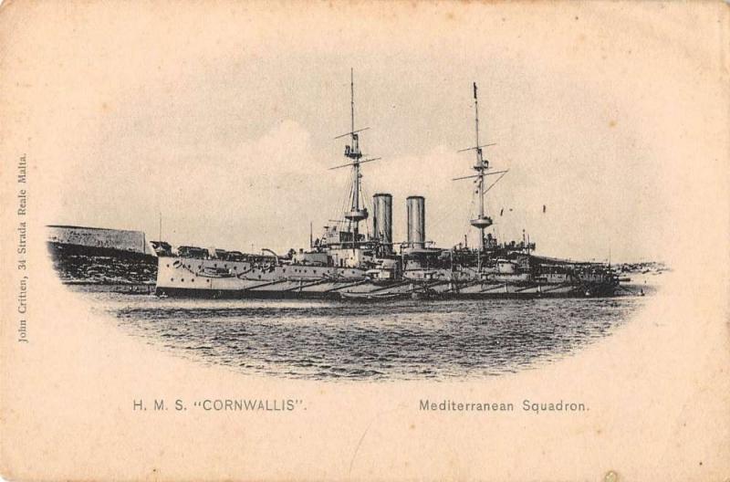 United Kingdom Royal Navy pre-dreadnought battleship antique pc Z17444