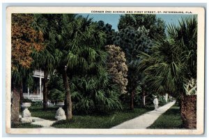 c1910's Corner 2nd Avenue And First Street St. Petersburg Florida FL Postcard 