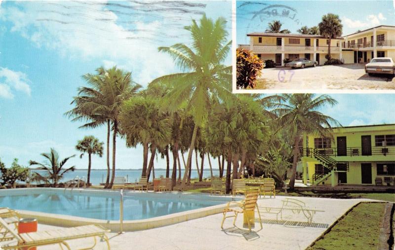 JENSEN BEACH FLORIDA~RIVERS EDGE APARTMENT MOTEL~INDIAN RIVER DRIVE POSTCARD