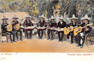 MEXICO ~ORQUESTA TIPICA MEXICANA~J.C.S. PUBLISHED POSTCARD 1900s