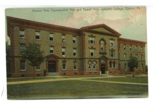 PA - Easton. Lafayette College, Martien, Fayerweather & Powell Halls ca 1905   