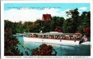 Thousand Islander Excursion Boat Thousand Island Boat Tours Vintage Postcard T37