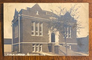 F56/ Schuyler Nebraska RPPC Postcard 1913 Public Library