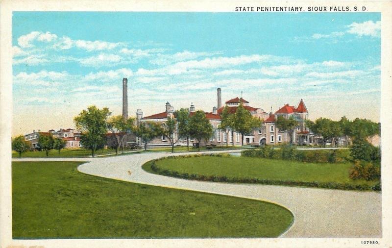 Sioux Falls South DakotaState PenitentiaryCurvy DriveSmoke Stack1920s PC