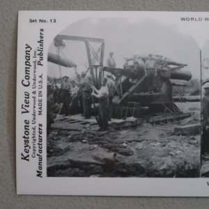 World War 1 Grannie American Cannon Shell Hoisted Stereoview Keystone A3