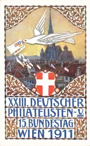 Deutscher Philatelic Show in Wein Germany 1911 Postcard