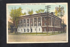 WINDSOR ONTARIO CANADA MASONIC TEMPLE BUILDING VINTAGE POSTCARD