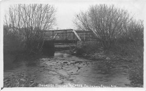 Oriskany Falls New York 1914 RPPC Real Photo Postcard Broad Street Bridge Creek