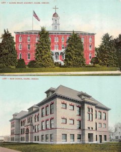 SALEM, Oregon OR   SACRED HEART ACADEMY & HIGH SCHOOL  *TWO*  c1910's Postcards