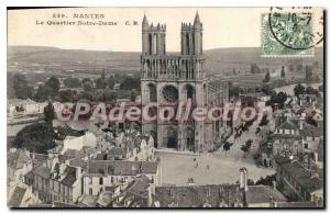 Old Postcard Mantes Quartier Notre Dame