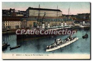 Postcard Old Brest harbor views War