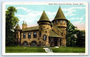 OWOSSO, MI Michigan ~ Author James O. Curwood Home ~ CURWOOD CASTLE  Postcard