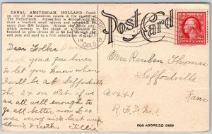 Amsterdam Holland Netherlands 1910 Postcard Canal