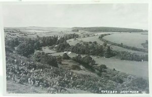 Vintage Rp Postcard Aerial View of Huccaby Dartmoor Real Photo