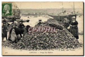 Old Postcard Cancale Sorting Oysters oyster farming TOP