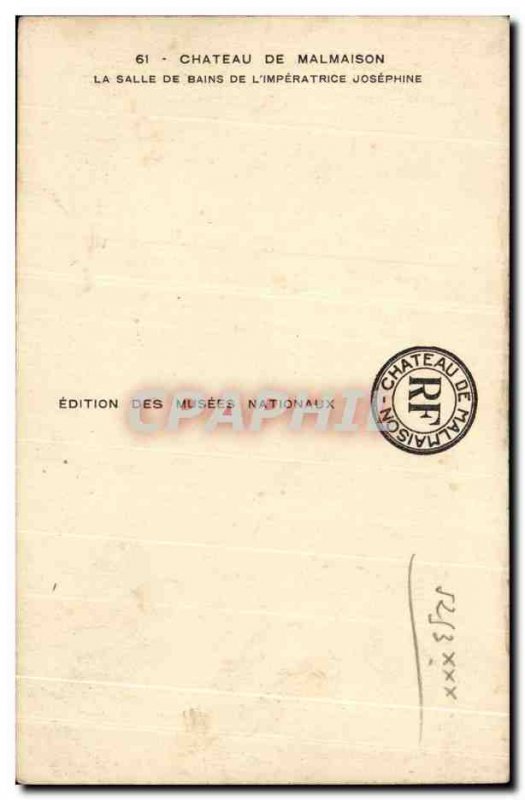 Old Postcard Chateau De Malmaison the Bathroom L & # 39imperatice