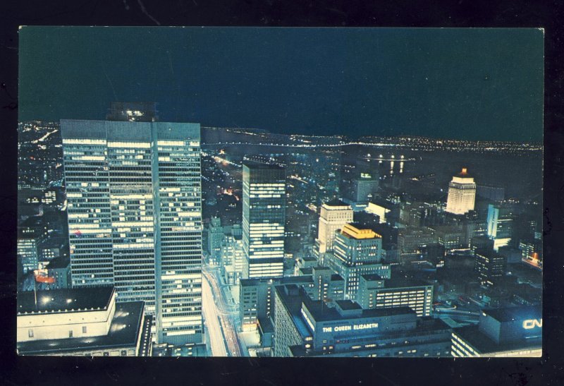 Montreal, Quebec-P.Q.,Canada Postcard, Night View Of Downtown From Imperial Bank