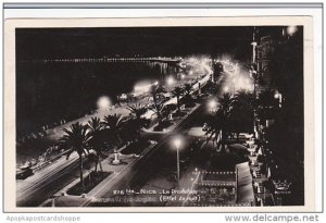 France Nice La Promenade At Night 1949 Real Photo