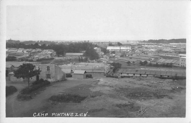 Brest France aerial view Camp Pontanezen WWI rest camp real photo pc Z20997 