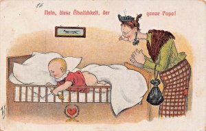 HEIN DIESE ÄHNLICHKEIT DER GANZE PAPA-BABY BUTT LIKE PAPA~GERMAN COMIC POSTCARD