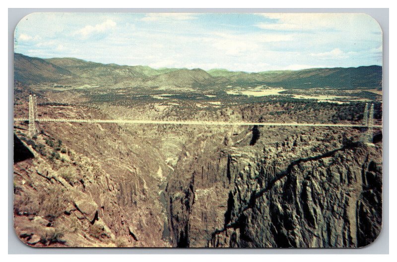 Panorama Royal Gorge Suspension Bridge Canon City Colorado Postcard 