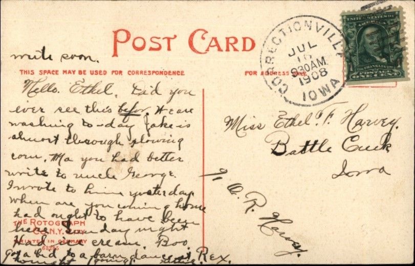 Correctionville IA Irin & Main c1910 Postcard United States Iowa