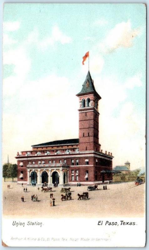 EL PASO, Texas  TX   UNION STATION  ca 1900s  UDB  Postcard