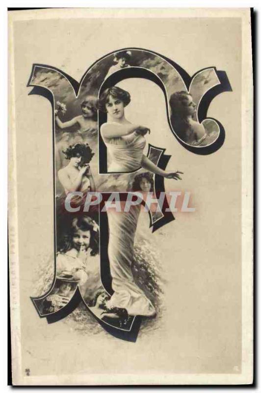 CPA Fantaisie Femme Lettres Lettre F 