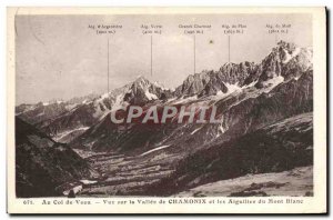 Old Postcard At Collar Voza View Of The Valley Of Chamonix and Mont Blanc Nee...