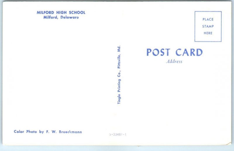 Postcard - Milford High School - Milford, Delaware