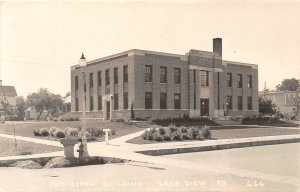 F49/ Lake View Iowa RPPC Postcard c40s Lakeview Municipal Building