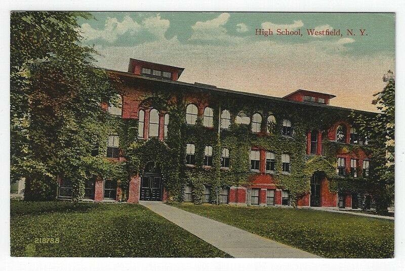 Westfield,  New York, Vintage Postcard View of The High School 